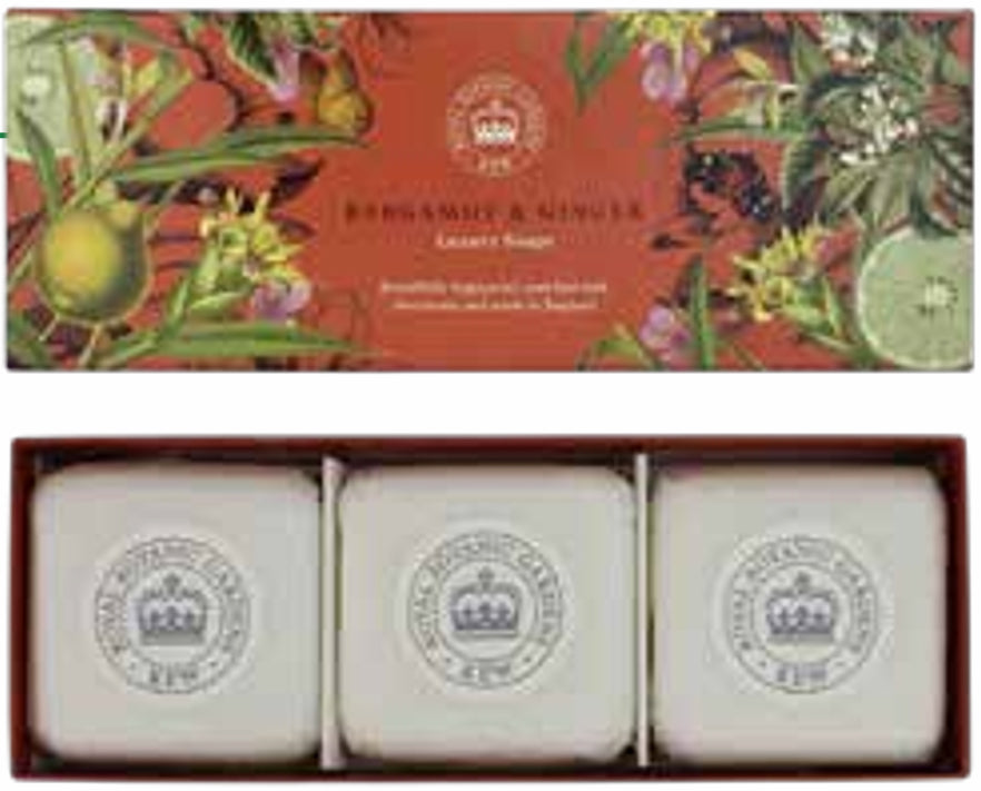 【THE ENGLISH SOAP COMPANY】KEW GARDEN キューガーデン Luxury Shea Soap Set シアソープセット <BERGAMOT&GINGER ベルガモット&ジンジャーの香り>