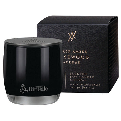 【Urban Rituelle】センティッドソイキャンドル  <ブラックアンバー・ローズウッド・シダーの香り>
