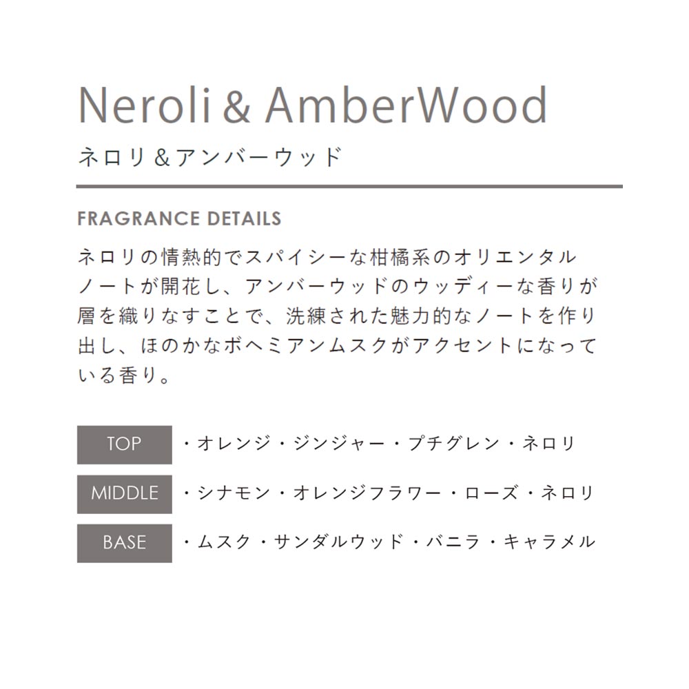 【Naturals】ナチュラルズ リードディフューザー <ネロリ・アンバーウッド>