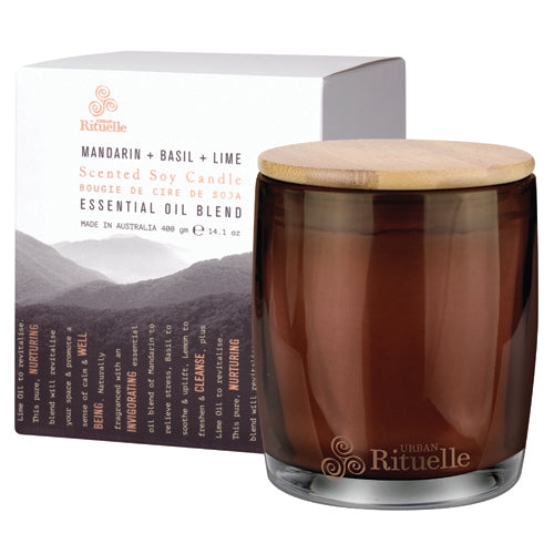 【Urban Rituelle】イクイリブリアム センティッドソイキャンドル  <マンダリン・バジル・ライムの香り>