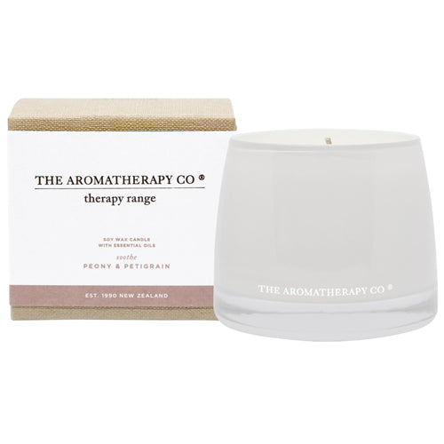 【Therapy Range】 エッセンシャルオイルソイワックスキャンドル <ピオニー・プチグレンの香り>