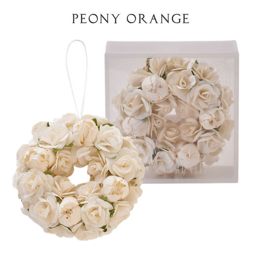 【Sola Flower】【香り付き】ソラフラワー エレガントリース ＜ ピオニーオレンジ ＞