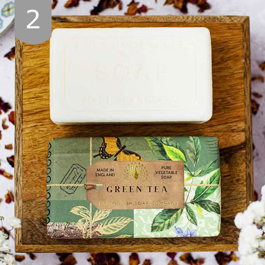 【THE ENGLISH SOAP COMPANY】Anniversary Collection ラグジュアリーシアバターソープ  ＜グリーンティの香り＞