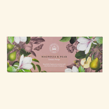 【THE ENGLISH SOAP COMPANY】KEW GARDEN キューガーデン Luxury Shea Soap Set シアソープセット ＜MAGNOLIA＆PEAR マグノリア＆ペア＞