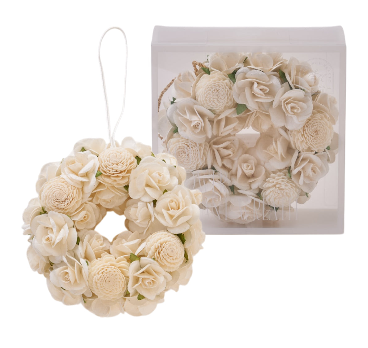 【香り付 Sola Flower】ソラフラワーエレガントリース・香り：ジャスミンピーチ・花の形：ダリア