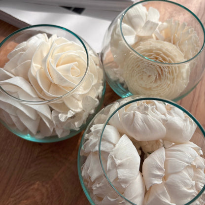 【香り付 Sola Flower】ソラフラワー ソラリウム（グラスボウル）・香り：ジャスミンピーチ・花の形：ダリア