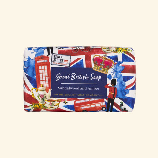 【THE ENGLISH SOAP COMPANY】グレートブリティッシュ シアバターソープ ＜サンダルウッド＆アンバーの香り＞
