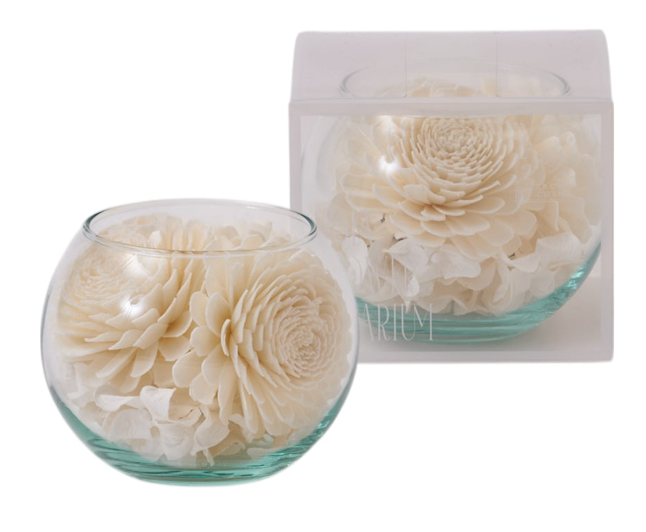 【香り付 Sola Flower】ソラフラワー ソラリウム（グラスボウル）・香り：ジャスミンピーチ・花の形：ダリア