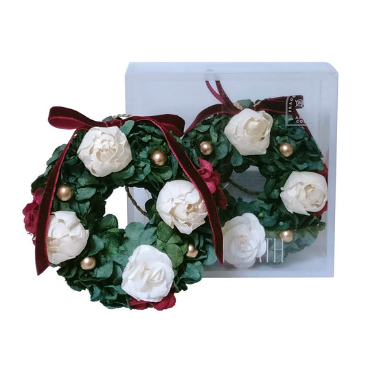 【限定】【X‘mas Sola Flower】ソラフラワー エレガントリース グリーン / レッドリボン ＜ジャスミンピーチの香り＞