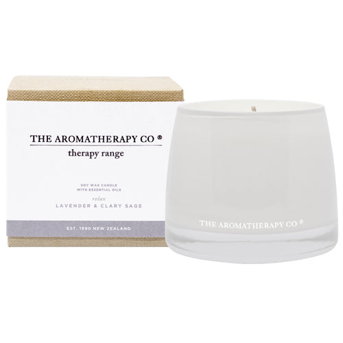 Therapy Range セラピーレンジ Essential Oil Soy Wax Candle エッセンシャルオイル ソイワックスキャンドル  Lavender & Clary Sage ラベンダー&クラリセージ Relax(リラックス/寛ぐ)