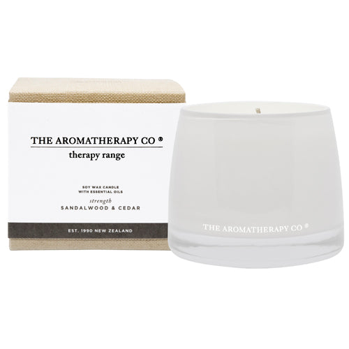 Therapy Range セラピーレンジ Essential Oil Soy Wax Candle エッセンシャルオイル ソイワックスキャンドル  Sandalwood & Cedar サンダルウッド&シダー Strengthen (ストレングスン/強化)