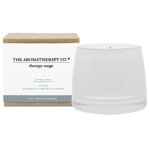 Therapy Range セラピーレンジ Essential Oil Soy Wax Candle エッセンシャルオイル ソイワックスキャンドル  Coconut&Water Flower ココナッツ&ウォーターフラワー Unwind (アンワインド/くつろぎ)